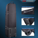 CHAMPKEY 1200D SOFT PADDED GOLF TRAVEL BAG WITH SUPPORT ROD - BLACK - Brand New