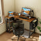 LUFEIYA SMALL L SHAPED DESK POWER OUTLET SHELVES 40 INCH DESK - RUSTIC BROWN - Like New