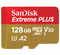SanDisk Extreme Plus 128GB microSD Card 2-Pack SDSQXBZ-128G-ACDMC - Red/Yellow Like New