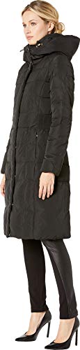 COLE HAAN WOMEN LONG QUILTED PUFFER COAT DOWN JACKET XL DEEP BLACK - Brand New