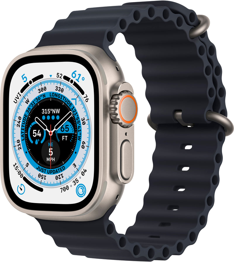Apple Watch Ultra GPS Cellular 49mm Titanium Case with Midnight Ocean Band - Like New