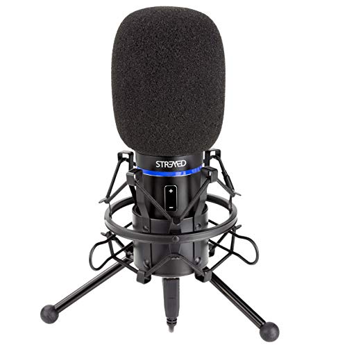 STRMD USB Microphone (Cardioid) Green Screen Shock Mount Tripod Scissor - Black - Like New