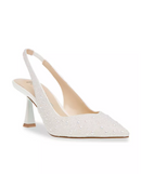 BETSY JOHNSON CLARK SLING BACK HEELS - 7.5 - SIZE: WOMEN 7.5 - IVORY - Like New