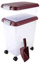 IRIS USA 3-Piece 35 Lbs / 45 Qt WeatherPro Airtight Pet Food Storage -Chocolate - Brand New