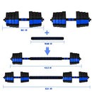 VIVITORY Dumbbell Set - Adjustable Weights, Non-Rolling, 44 to 66 Lbs - Blue - Like New