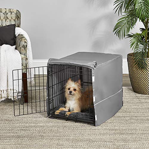 MIDWEST HOMES FOR PETS DOUBLE DOOR 24-INCH DOG CRATE KIT, BUNDLE - BLACK - Like New