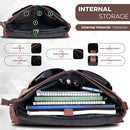 OAK LEATHERS LEATHER LAPTOP MESSENGER BAG - SIZE: MEN L WOMEN L - BROWN1 - Brand New