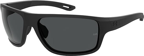 Under Armour Men's UA Battle Rectangular Sunglasses - Black (Frame), Gray Like New