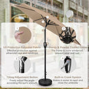 SIMPLE DELUXE 7.5FT PATIO UMBRELLA OUTDOOR TABLE MARKET YARD UMBRELLA - TAN - Like New