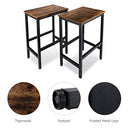 Leopard Wood Bar Stools Set of 2 with Metal Frame 24" Rustic Brown - Brand New
