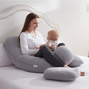TELER Pregnancy Pillows U-Shaped Full Body Detachable 2-in-1 - 55" - NAVY BLUE - Brand New
