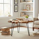 WELLAND Rustic Cedar Live Edge Coffee Table with Hairpin Legs B08Q3CGSK7 - Brand New