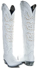 Soto Boots Womens Rodeo Star Tall White Cowgirl Boots M50061 (White,8.5) - Like New