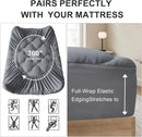 WQSPRING MATTRESS TOPPER, COTTON, DEEP POCKET, QUEEN - GRAY CLOUD - Like New