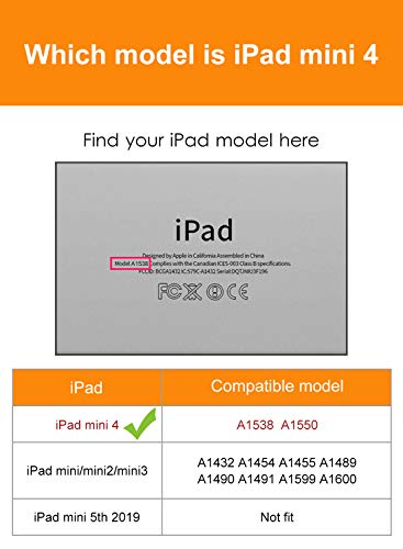 DTTO for iPad Mini 4 Case Premium Leather Folio Stand Cover Case - Brown - Like New