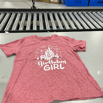 SHIRTWOOT! WOMEN'S MAGICAL BIRTHDAY GIRL TSHIRT - SIZE: WOMEN M - PINK - Like New