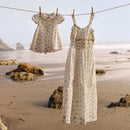 AMAZON X SOFIA GRAINGE MOMMY & ME SATEEN DRESSES IVORY BLUE SIZE SMALL - Brand New
