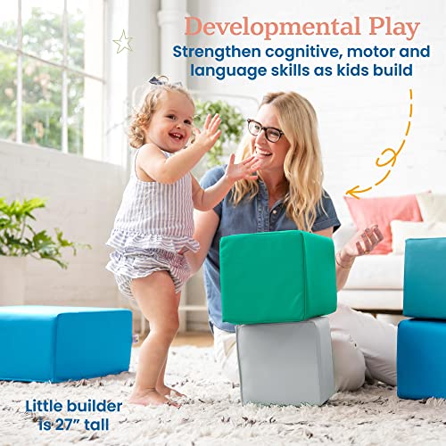 ECR4Kids SoftZone Toddler Foam Building Blocks Foam Playset 7-Piece Set - Like New