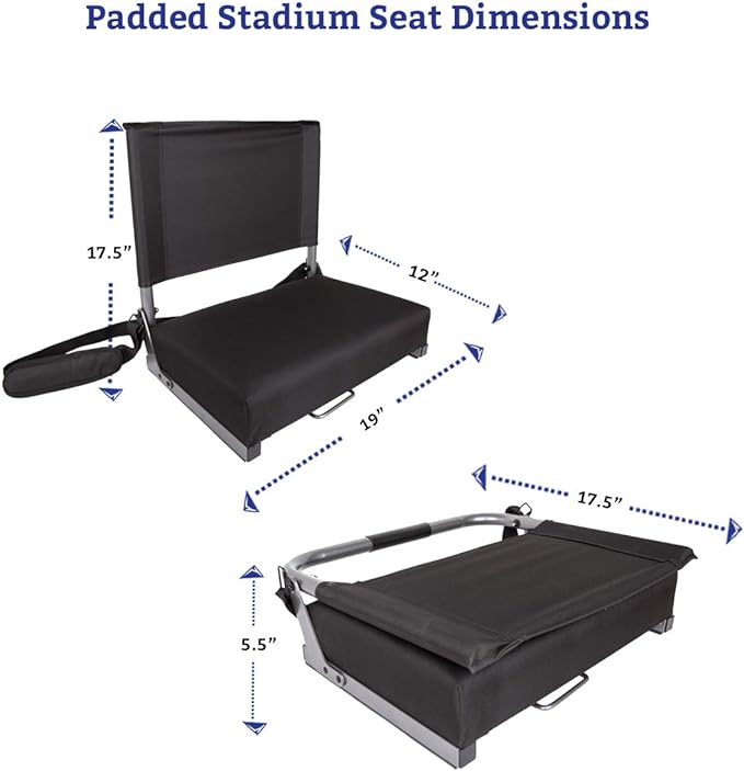 Cascade Mountain Tech Deluxe Stadium Seat One Size Black Ultra Padded - Black - Like New