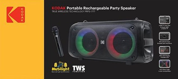 KODAK KD- PRPS1777 4" Double-Woofer Party Speaker (BT, USB, & Radio) - Black Like New