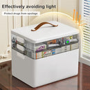 CTIME 3-Tier Medicine Organizer Portable Medicine Cabinet Leather Handle - White - Like New