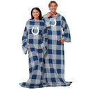 FOCO Indianapolis Colts NFL Buffalo Plaid Oversized Wearable Throw Blanket - Brand New