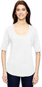 6756L Anvil Ladies Deep Scoop 1/2-Sleeve T-Shirt New