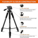 64" Tripod, Ultra Stable Aluminum Tripod Stand for Camera & Cell Phone - Black - Brand New