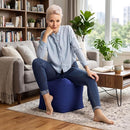 GOUCHEE HOME CUBE BRAVA ELECTRIC BLUE POUF OTTOMAN WATER-REPELLENT - ROYAL BLUE - Brand New