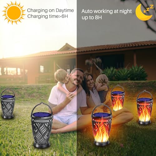 OPIYTQVB SOLAR LANTERNS OUTDOOR WATERPROOF HANGING SOLAR LANTERN - BLACK - Like New