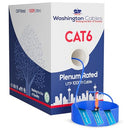 Cat6 Ethernet Cable 1000ft Plenum UTP 550MHz 23AWG 4Pair 10GB - Blue - Brand New