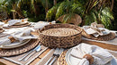Wovanna Woven Brown Placemats Set of 6 Thick Rustic Round Kitchen Placemats - Brand New