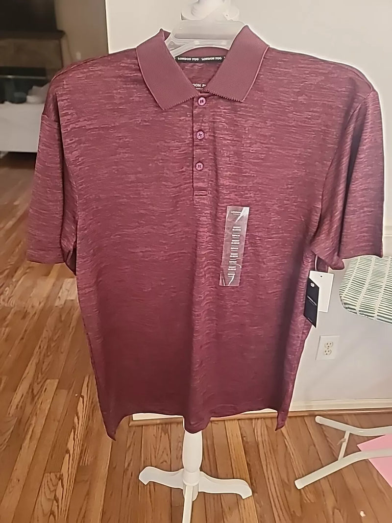 LONDON FOG SHORT SLEEVE GOLF/BUSINESS SHIRT SIZE MEDIUM - MAROON - Brand New
