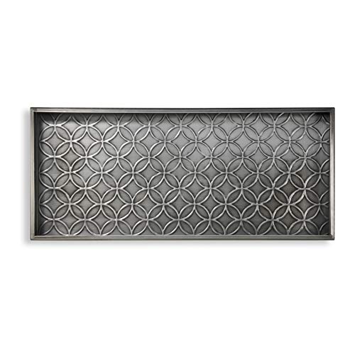 DOUBLE CIRCLES DARK ZINC GRAY 30 IN. X 13 IN. BOOT TRAY FOR BOOTS, SHOES, 205DZ - Like New