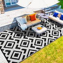 wikiwiki Outdoor Rug, 9x12ft Waterproof Reversible Mat Indoor Outdoor Rugs - Like New