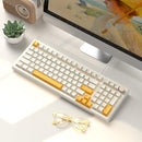 MageGee 98 Keys Mechanical Gaming Keyboard Red Switch LED Yellow Backlit White Like New