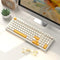 MageGee 98 Keys Mechanical Gaming Keyboard Red Switch LED Yellow Backlit White Like New