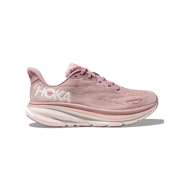 1127896 HOKA ONE ONE Clifton 9 Womens Shoes Pink Peach Mist 9 Like New