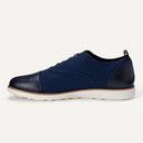 AMAZON ESSENTIALS OXFORD BROGUE KNIT DRESS SNEAKERS FOAM INSOLE SIZE 10.5 NAVY - Like New