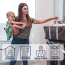 CleverMade Collapsible Laundry Tote, Denim/Charcoal 2PK (7076-4220-05032PK) - Like New
