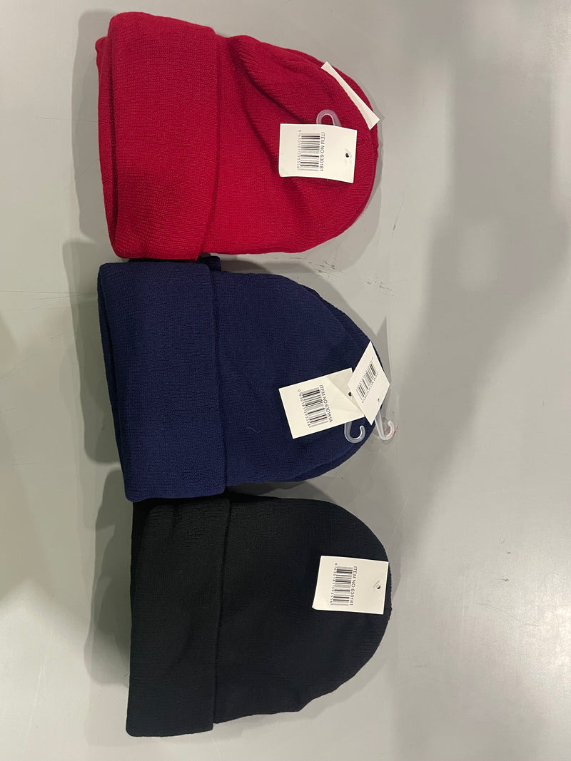 GENERIC BEANIE 6PC - RED/BLUE/BLACK - Brand New