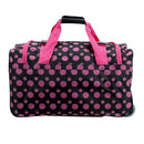 ROCKLAND ROLLING DUFFEL BAG 22" - BLACK PINK DOT - Brand New