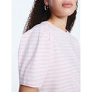 FREE ASSEMBLY PLUS CREWNECK TEE PUFF SLEEVES SIZE M - ELOUISE STRIPE ROSE BLUSH - Brand New