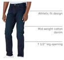 AMAZON ESSENTIALS MEN'S ATHLETIC-FIT STRETCH JEANS BLUE OVER DYE, 29X30 - Like New
