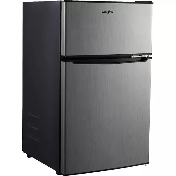 WHIRLPOOL 3.1 CU FT MINI REFRIGERATOR REVERSIBLE DOOR - STAINLESS STEEL - Like New
