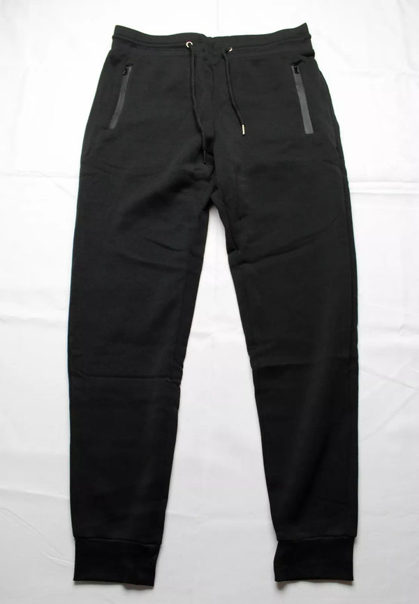 PURE CHAMP MEN'S FLEECE ATHLETIC JOGGER SWEATPANTS - SIZE: MEN L - BLACK - Brand New