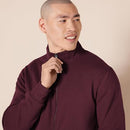 AE1897988 Amazon Men's Sweatshirt, Mock Neck, Fleece Zip Up, Burgundy, M - Brand New