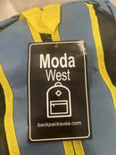 MODA WEST 17" BACKPACK - SLATE BLUE/YELLOW/BLACK - Brand New