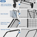 HABUTWAY GROCERY CART FOLDING SHOPPING CARTS WITH LINER 110LBS - BLACK - Like New
