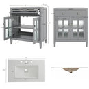 WTWEGMDGE 30" Bathroom Vanity with Sink,Adjustable Shelves,Reversible Drawers. - Like New
